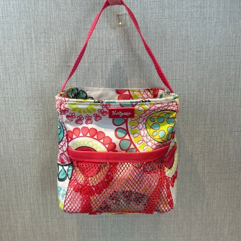 Thirty-One Little Carryall Caddy Mini Storage Bag Reindeer Organization